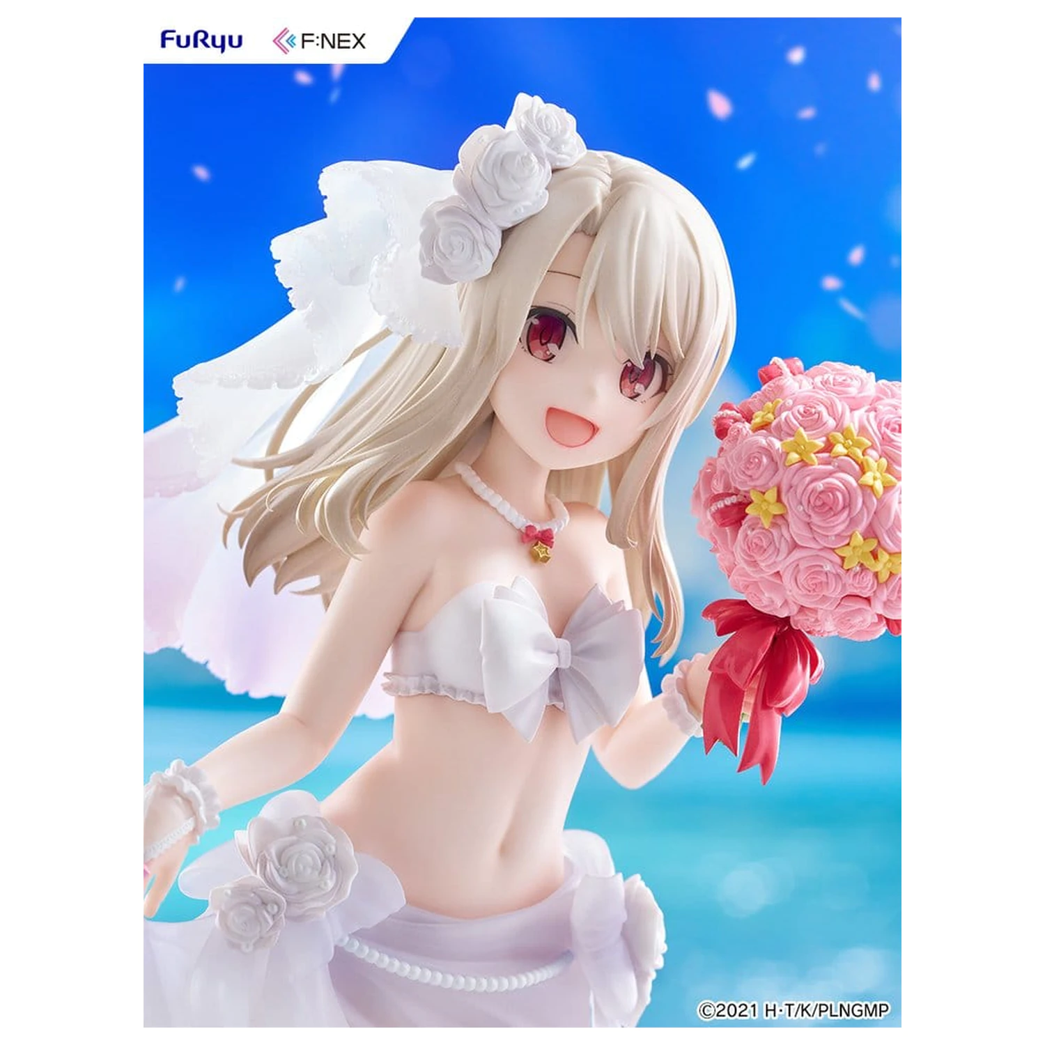 Fate/kaleid liner Prisma Illya: Licht - The Nameless Girl F:NEX 1/7 Illyasviel von Einzbern Wedding Swimsuit Ver. PVC figura 21 cm termékfotó
