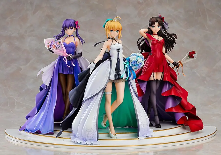 Fate/Stay Night 1/7 Saber, Rin Tohsaka and Sakura Matou 15th Celebration Dress Ver. PVC szobor figurák termékfotó