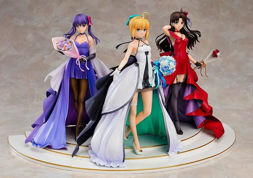 Fate/Stay Night 1/7 Saber, Rin Tohsaka and Sakura Matou 15th Celebration Dress Ver. PVC szobor figurák termékfotó