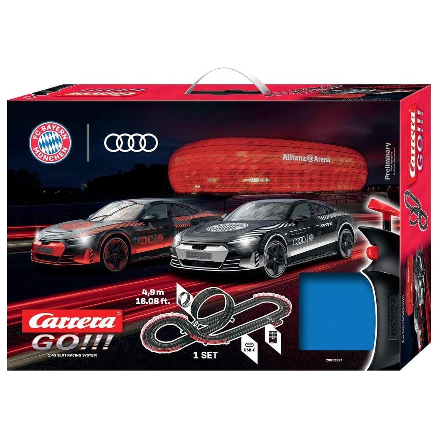 FC Bayern München Carrera GO!!! Race Track Set FC Bayern Racing elektromos versenypálya  termékfotó