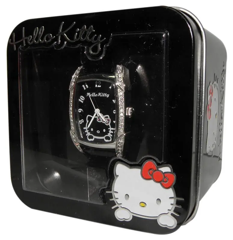 Fekete bőr Hello Kitty gyémánt kollekciós karóra termékfotó