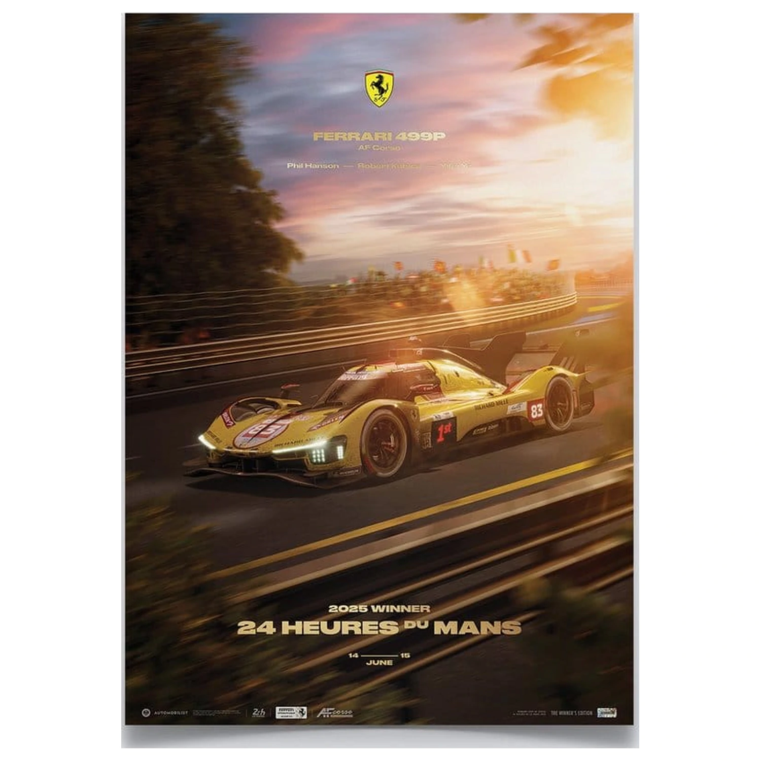 Ferrari AF Corse 499P 24 Heures du Mans 2025 Winner 1000 darabos puzzle 48 x 68 cm termékfotó