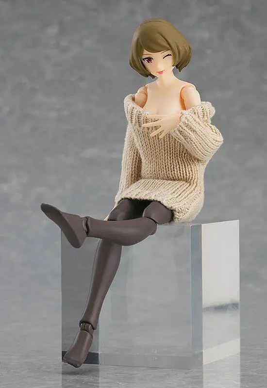 Figma Styles 1/12 Styles Off-the-Shoulder Sweater Dress (Beige) akciófigura kiegészítő termékfotó