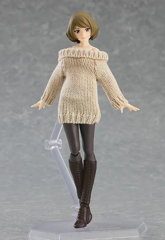 Figma Styles 1/12 Styles Off-the-Shoulder Sweater Dress (Gray) kiegészítő akciófigurákhoz termékfotó