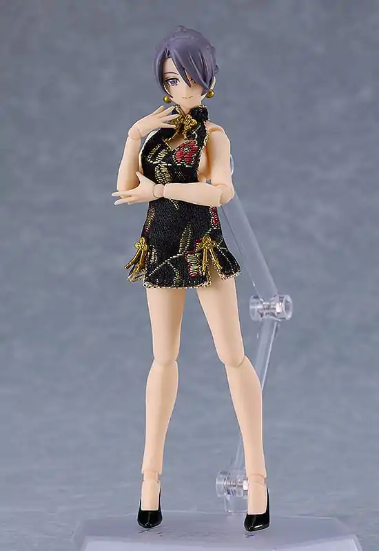 Figma Styles Parts for Action Figures 1/12 Styles Mini Skirt Chinese Dress (Black) figura kiegészítő termékfotó