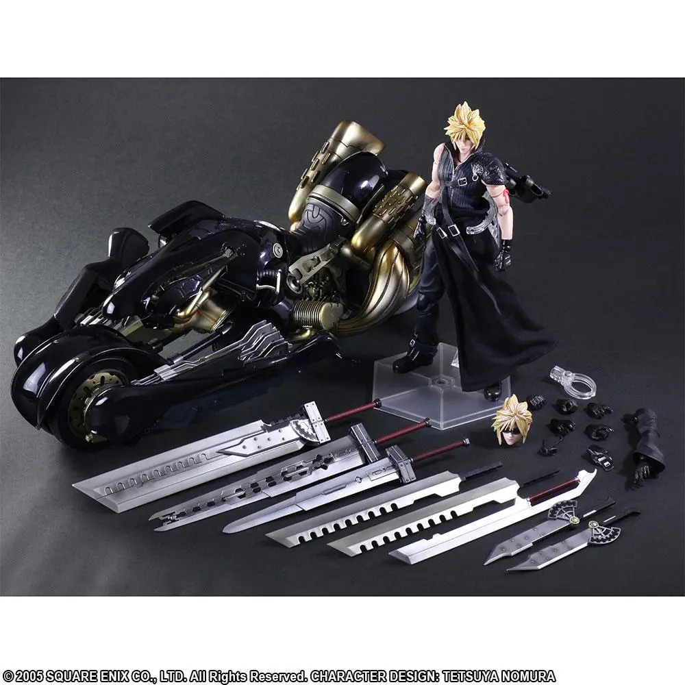 Final Fantasy VII Advent Children Play Arts Kai Cloud Strife &amp; Fenrir akciófigura 28 cm termékfotó