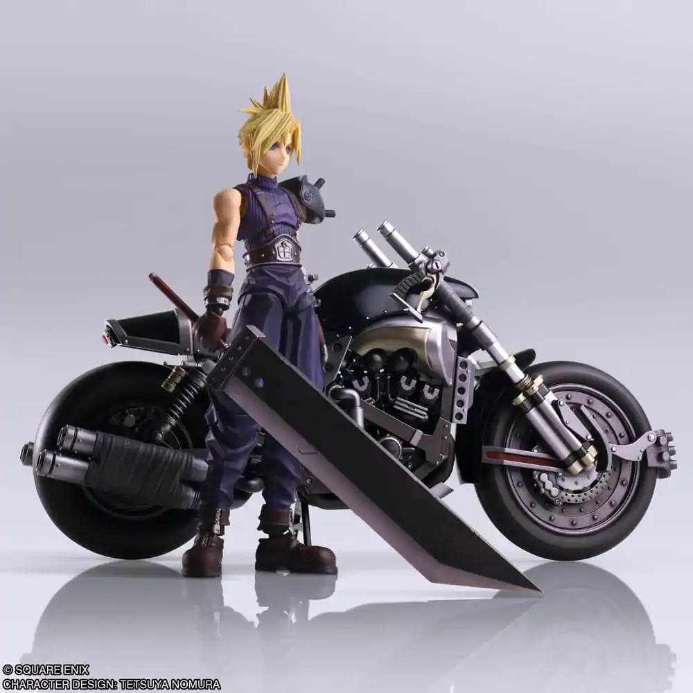 Final Fantasy VII Bring Arts Cloud Strife & Hardy-Daytona akciófigura és jármű 15 cm termékfotó