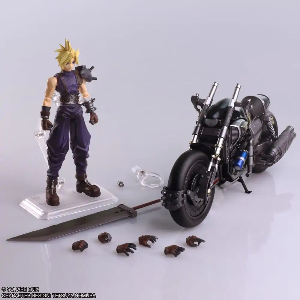 Final Fantasy VII Bring Arts Cloud Strife & Hardy-Daytona akciófigura és jármű 15 cm termékfotó