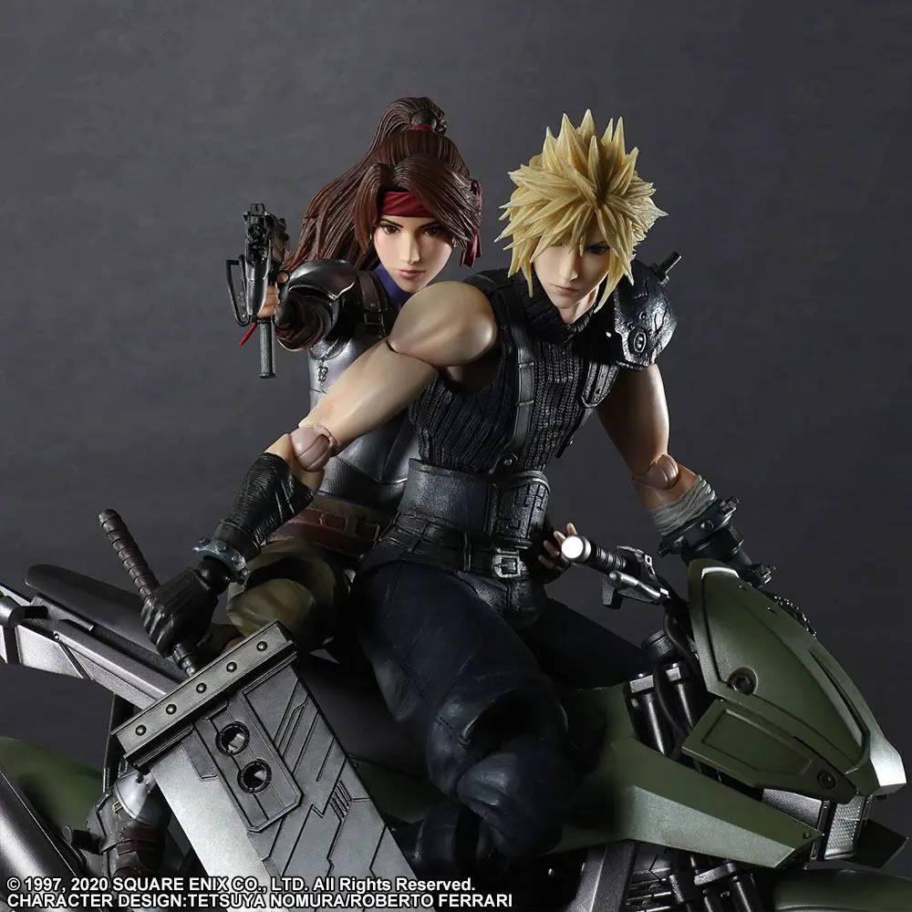 Final Fantasy VII Remake Play Arts Kai  Jessie, Cloud &amp; Bike akciófigura termékfotó
