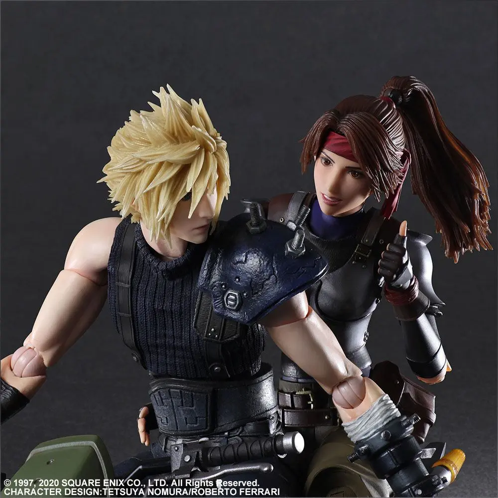 Final Fantasy VII Remake Play Arts Kai  Jessie, Cloud &amp; Bike akciófigura termékfotó