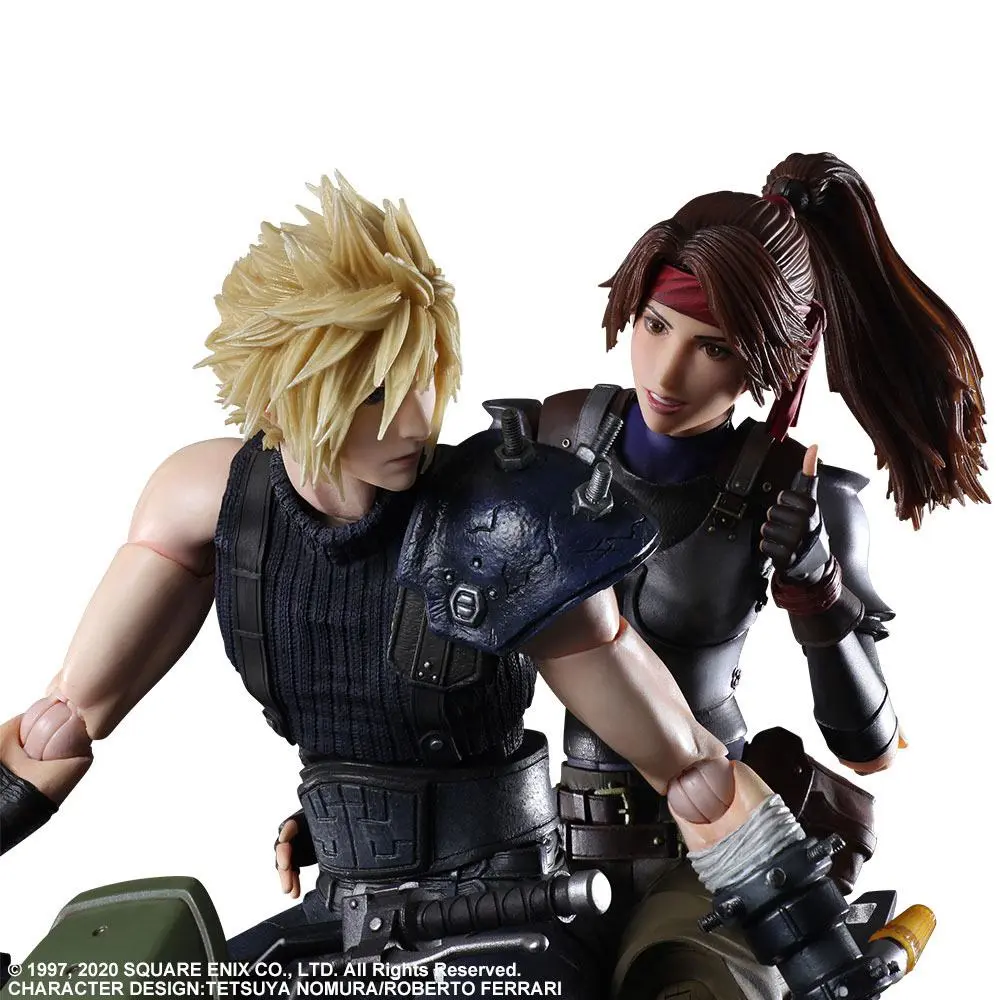 Final Fantasy VII Remake Play Arts Kai  Jessie, Cloud &amp; Bike akciófigura termékfotó