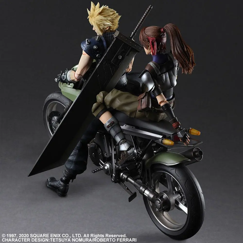 Final Fantasy VII Remake Play Arts Kai  Jessie, Cloud &amp; Bike akciófigura termékfotó