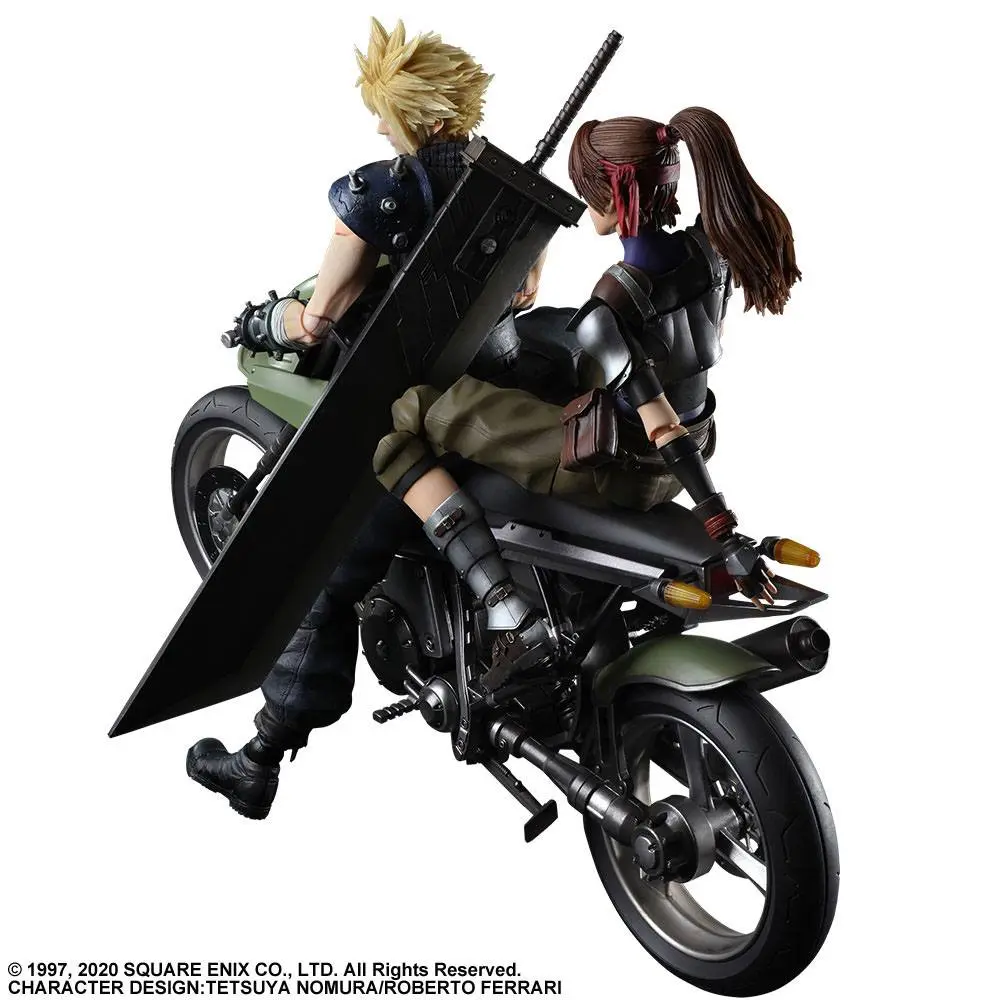 Final Fantasy VII Remake Play Arts Kai  Jessie, Cloud &amp; Bike akciófigura termékfotó