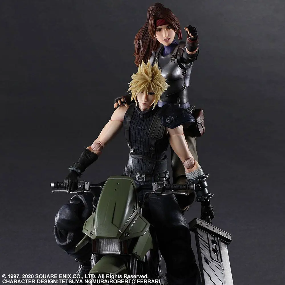 Final Fantasy VII Remake Play Arts Kai  Jessie, Cloud &amp; Bike akciófigura termékfotó