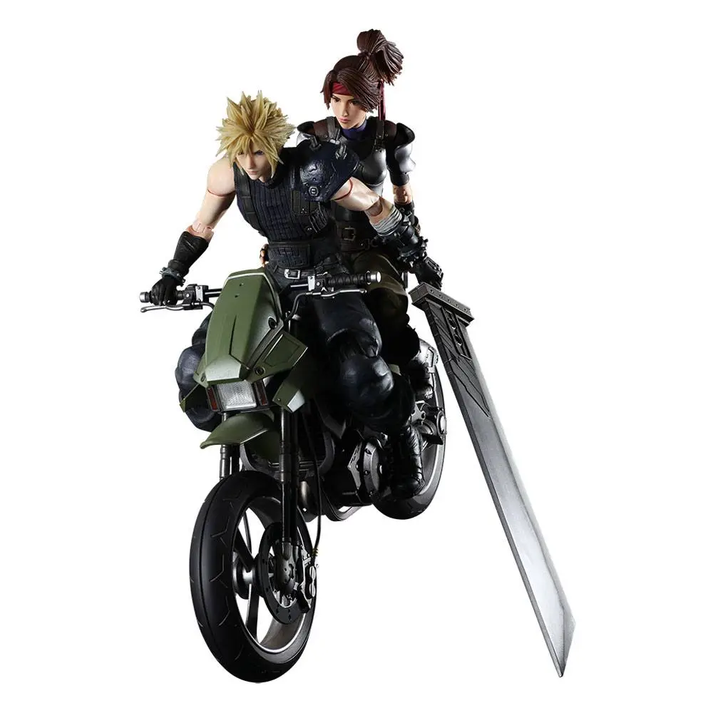 Final Fantasy VII Remake Play Arts Kai  Jessie, Cloud &amp; Bike akciófigura termékfotó