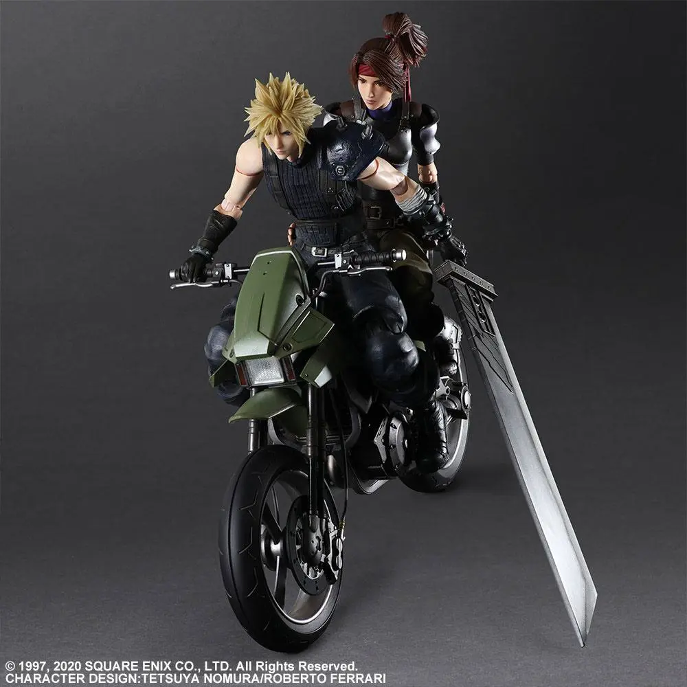 Final Fantasy VII Remake Play Arts Kai  Jessie, Cloud &amp; Bike akciófigura termékfotó