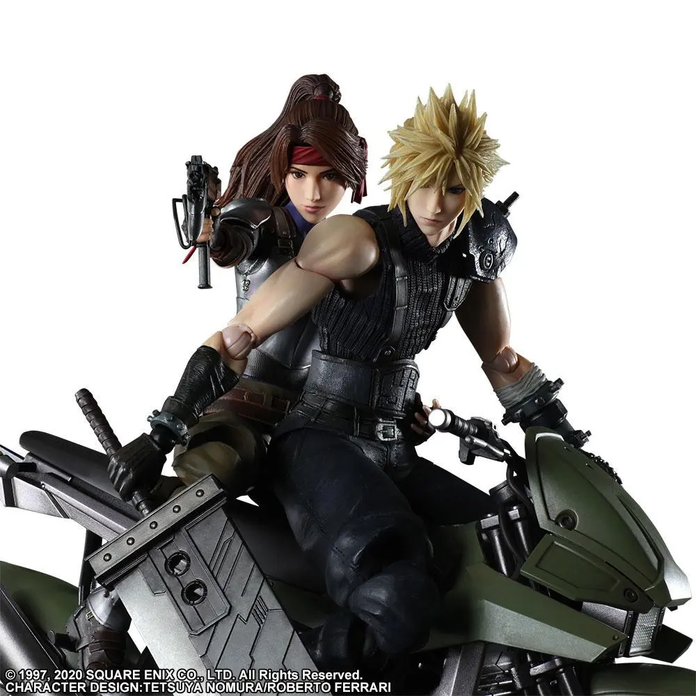 Final Fantasy VII Remake Play Arts Kai  Jessie, Cloud &amp; Bike akciófigura termékfotó