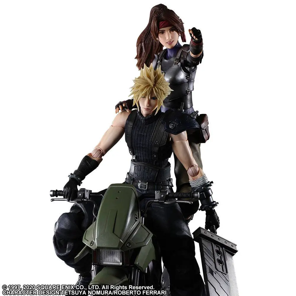 Final Fantasy VII Remake Play Arts Kai  Jessie, Cloud &amp; Bike akciófigura termékfotó