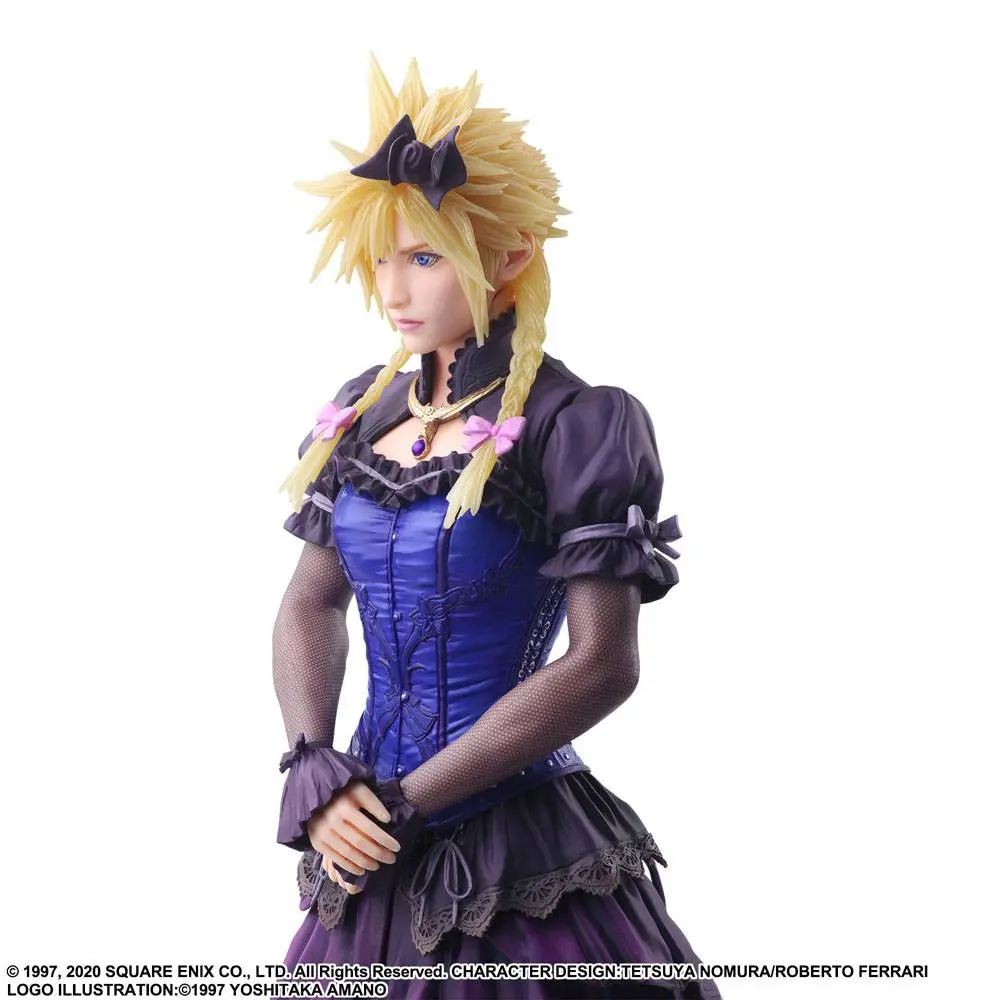 Final Fantasy VII Remake Static Arts Gallery Cloud Strife Dress Ver. szobor figura 28 cm termékfotó