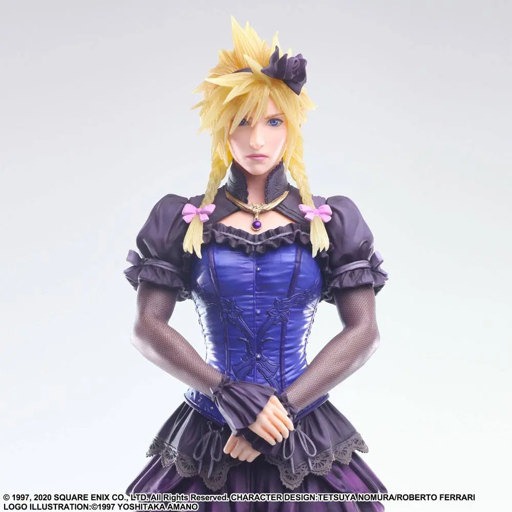 Final Fantasy VII Remake Static Arts Gallery Cloud Strife Dress Ver. szobor figura 28 cm termékfotó