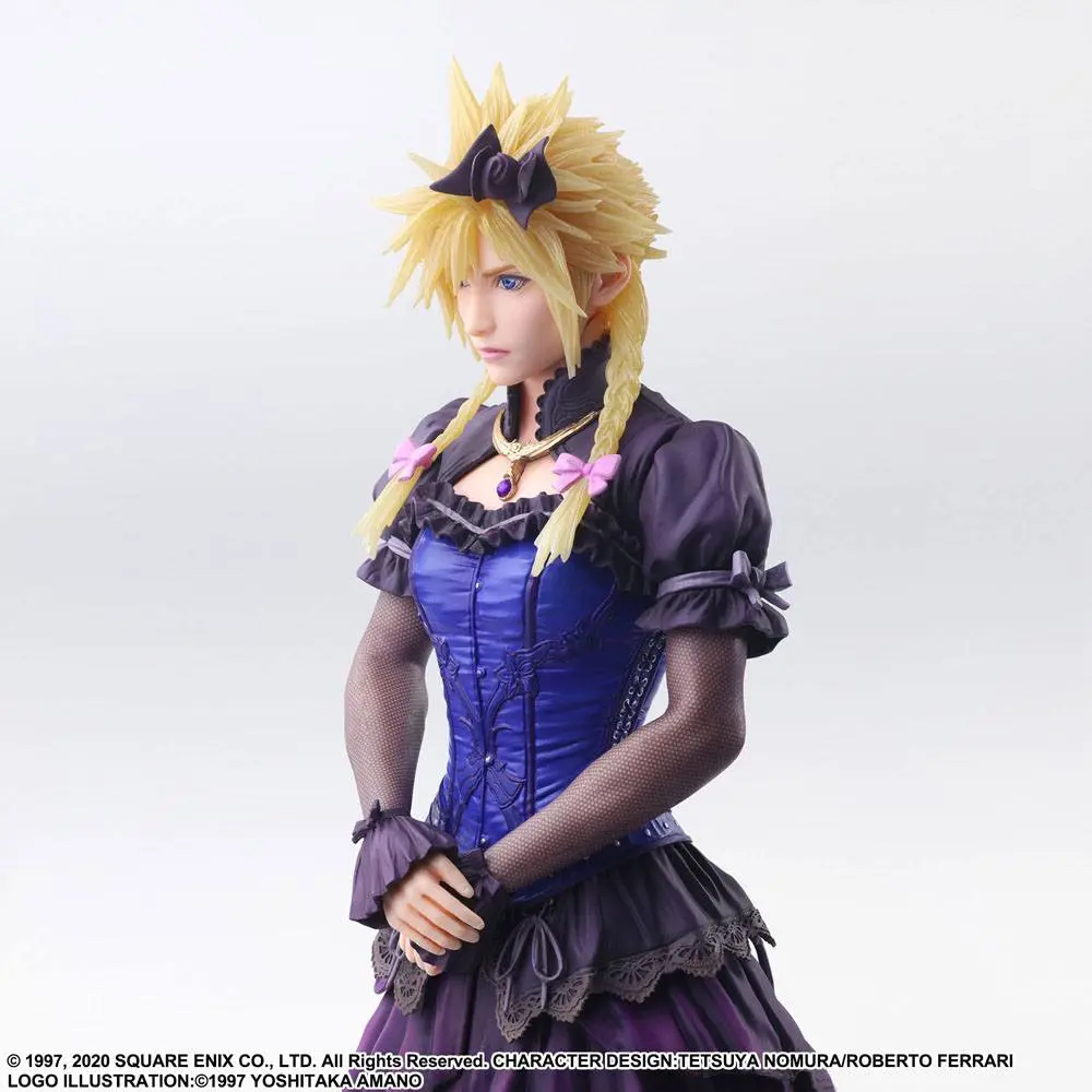 Final Fantasy VII Remake Static Arts Gallery Cloud Strife Dress Ver. szobor figura 28 cm termékfotó