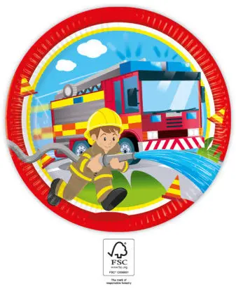 Firefighters, Tűzoltók papírtányér 8 db-os 23 cm FSC termékfotó