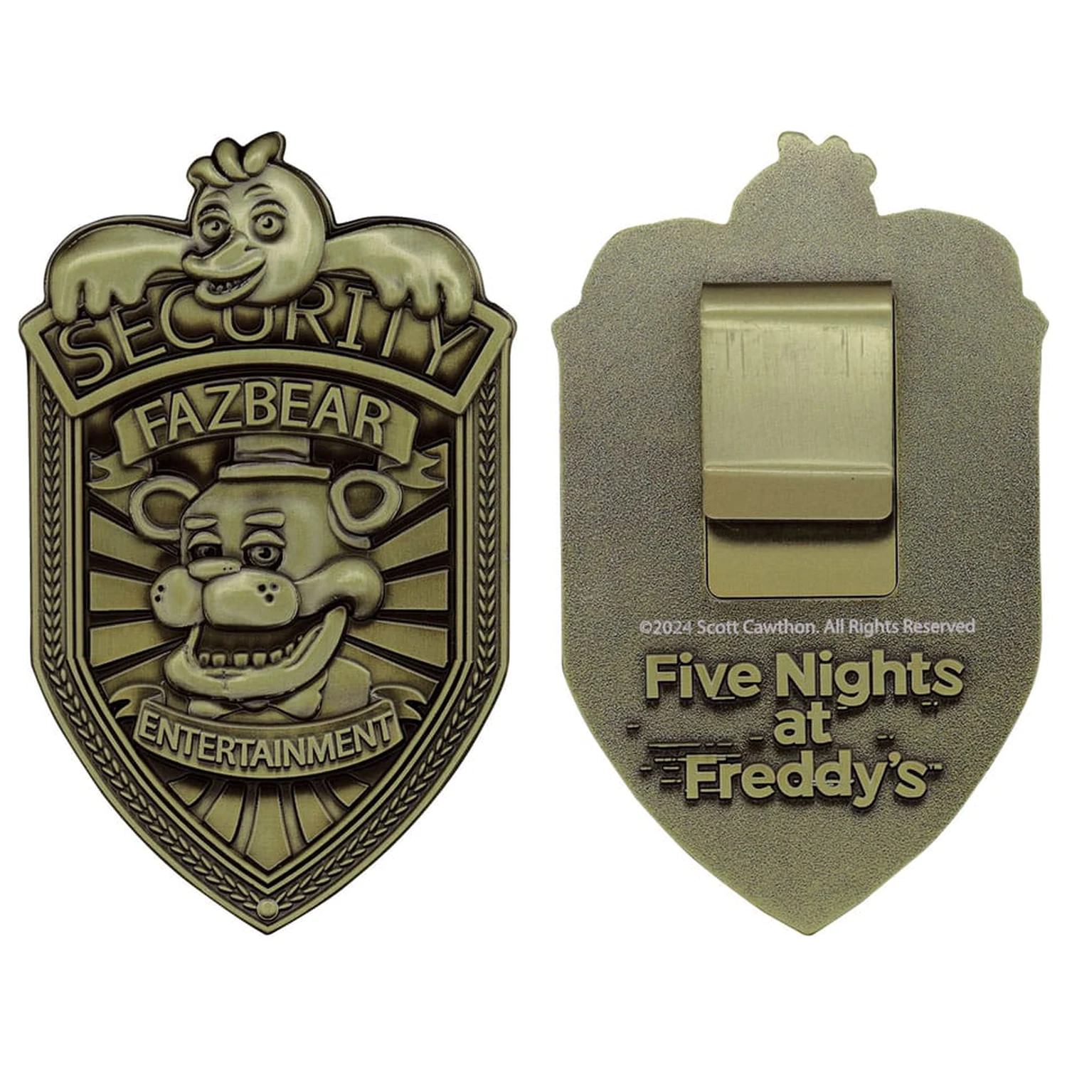 Five Nights at Freddy´s Security Badge Antique Brass Edition replika  termékfotó