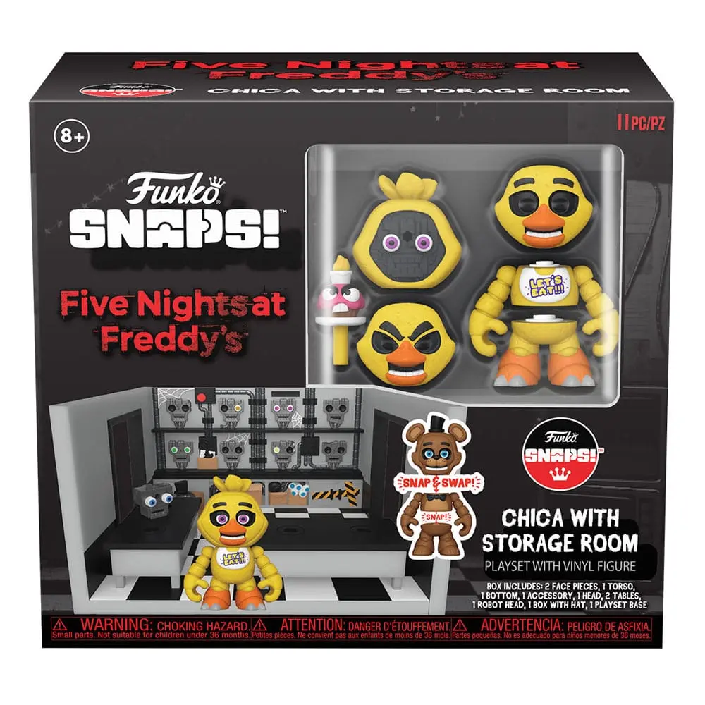 Five Nights at Freddy's Snap Storage Rm w/Chica játékkészlet és akciófigura 9 cm termékfotó