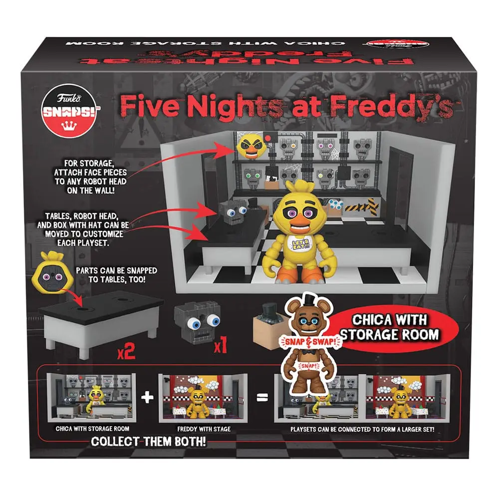Five Nights at Freddy's Snap Storage Rm w/Chica játékkészlet és akciófigura 9 cm termékfotó