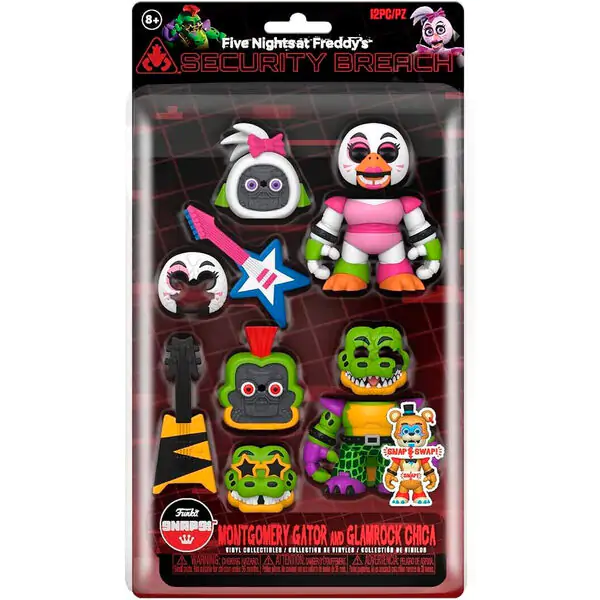 Five Nights at Freddys Montgomery Gator and Glamrock Chica 2db-os figura csomag termékfotó