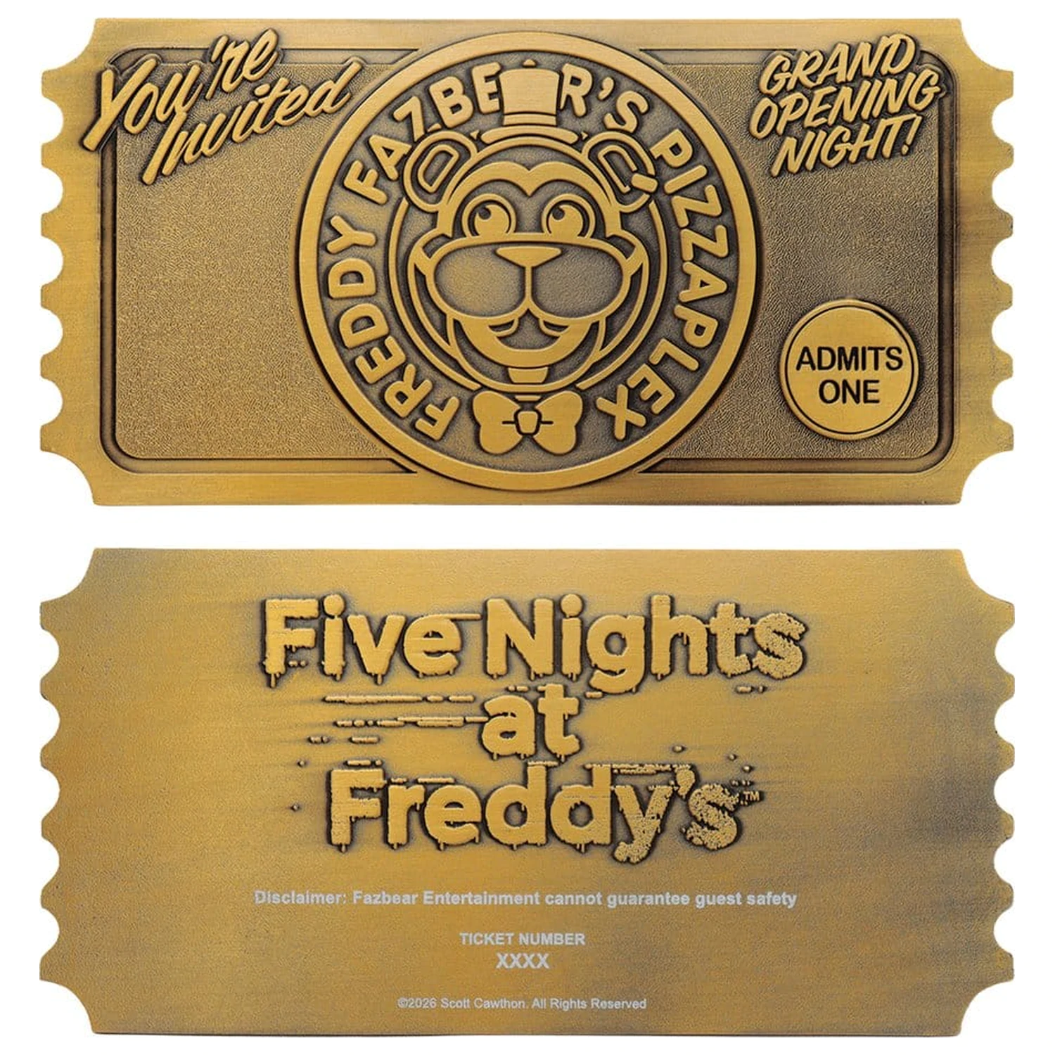 Five Nights at Freddy’s replika Pizzaplex Opening Night Ticket Limitált kiadás termékfotó