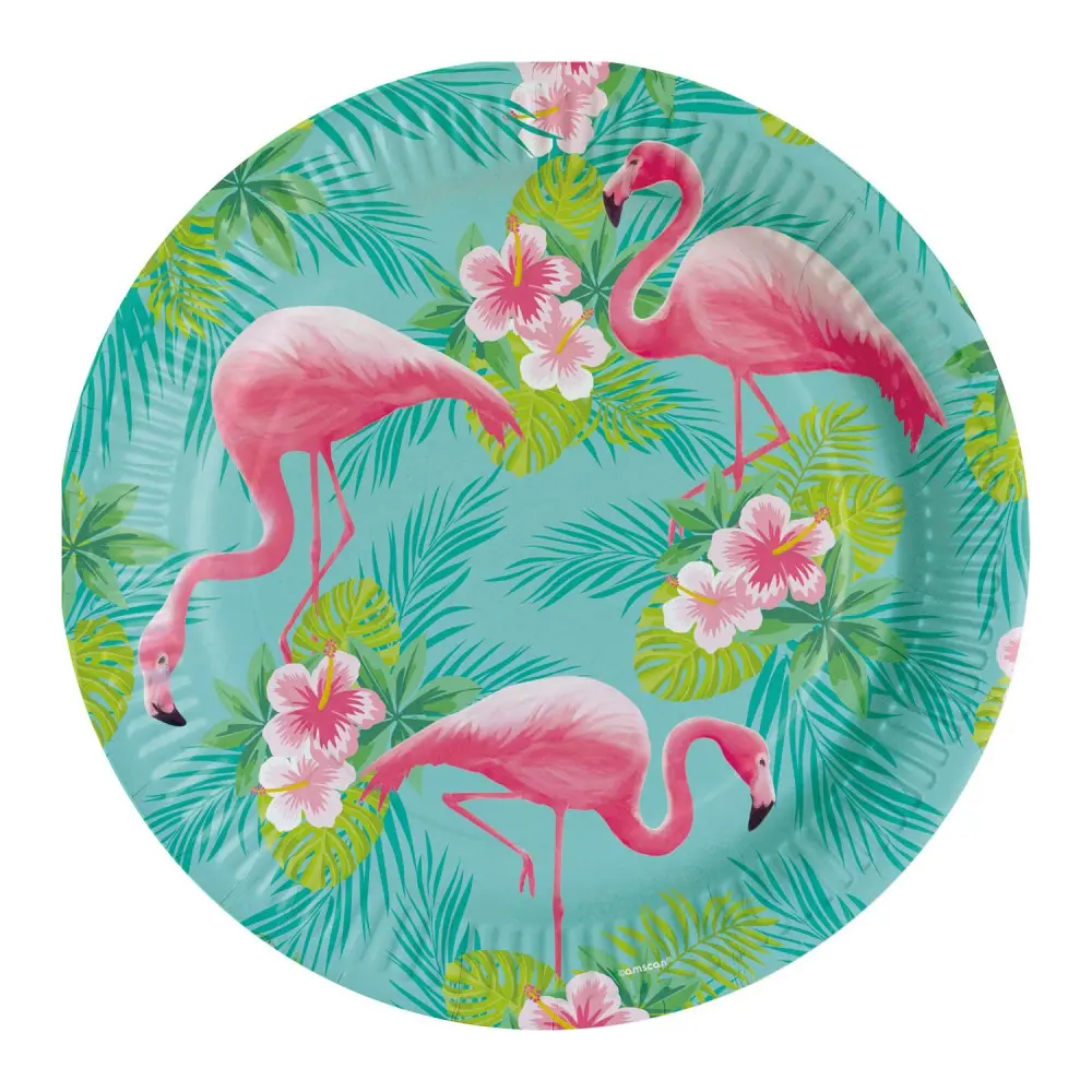 Flamingó papírtányér 8 db-os 23 cm termékfotó