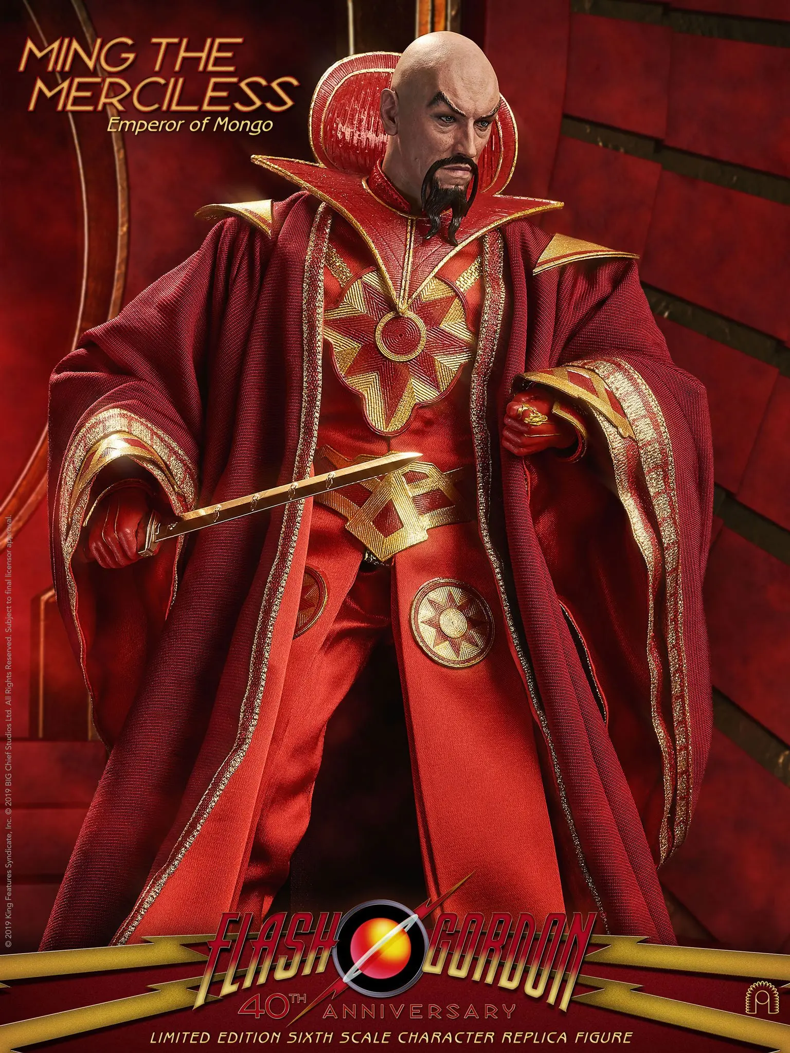 Flash Gordon 1/6 Ming the Merciless Limitált kiadású akciófigura 31 cm termékfotó