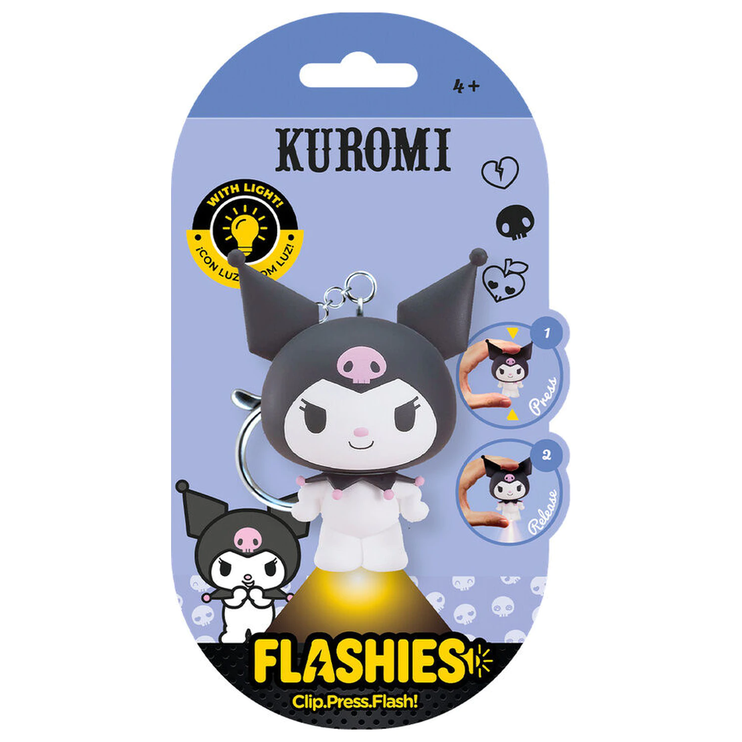 Flashies Hello Kitty Kuromi 3D kulcstartó zseblámpával termékfotó