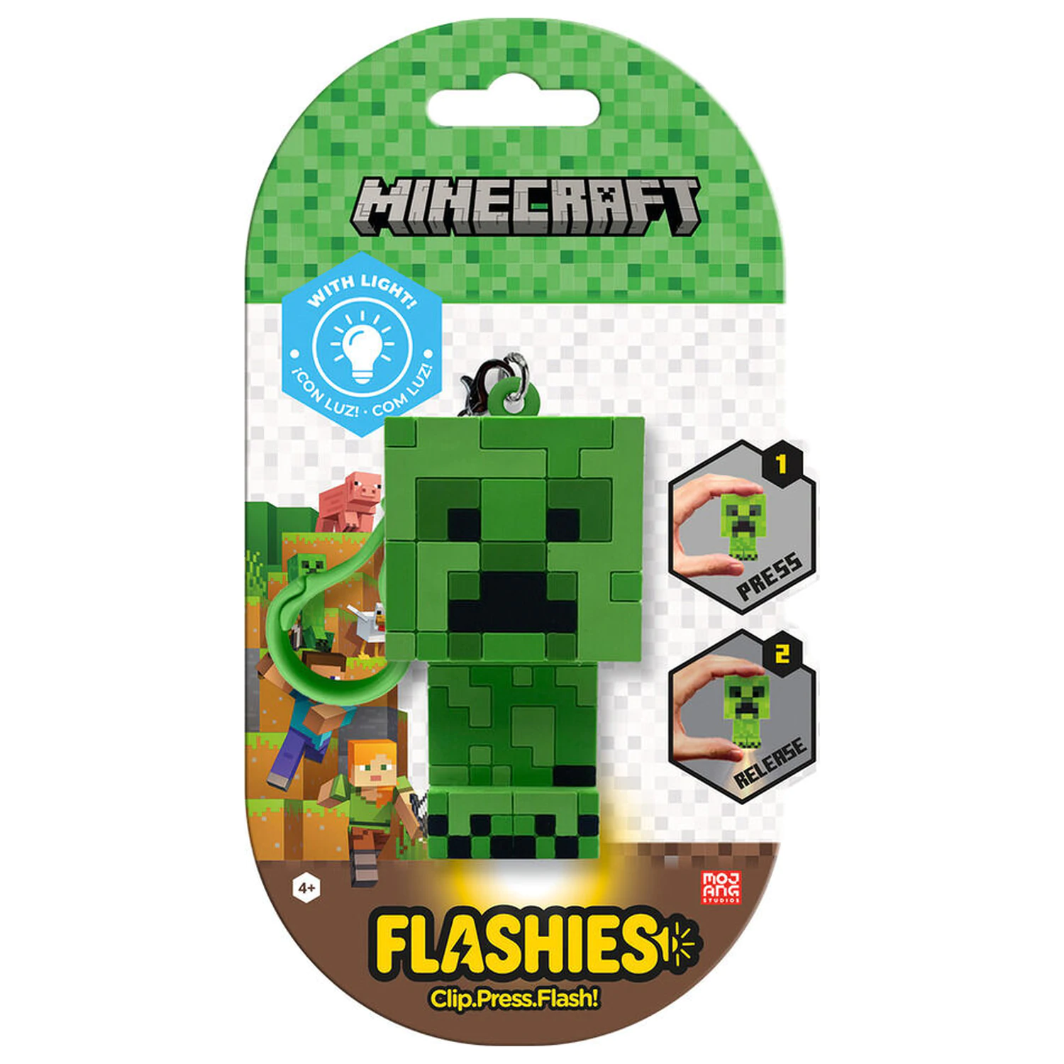 Flashies Minecraft 3D kulcstartó zseblámpával termékfotó