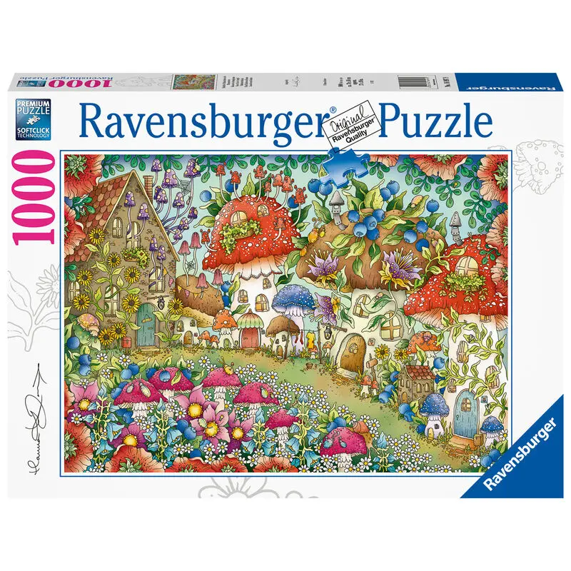 Floral mushroom houses puzzle 1000db-os termékfotó