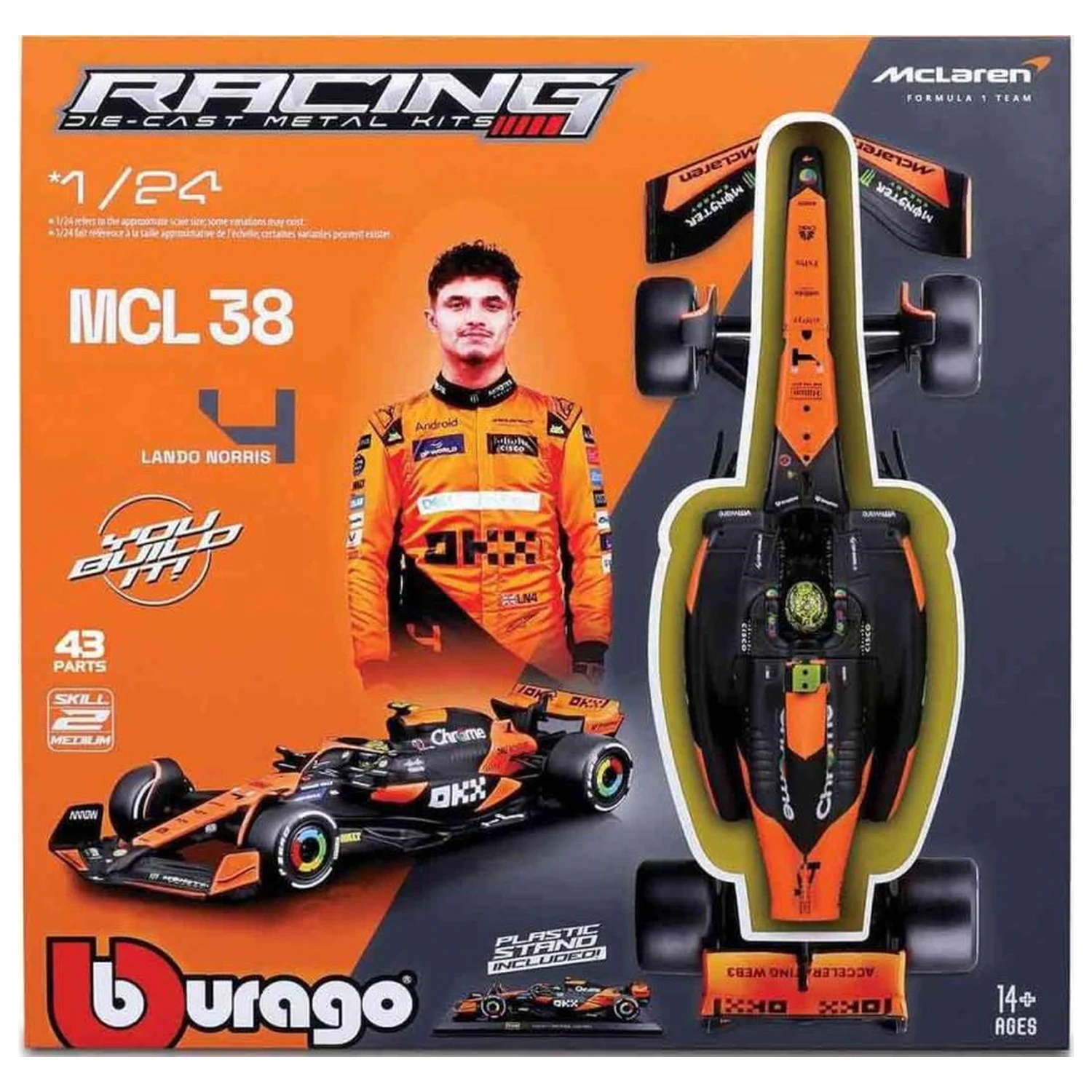 Formula 1 F1 McLaren MCL38 Lando Norris modell készlet 1:24 termékfotó