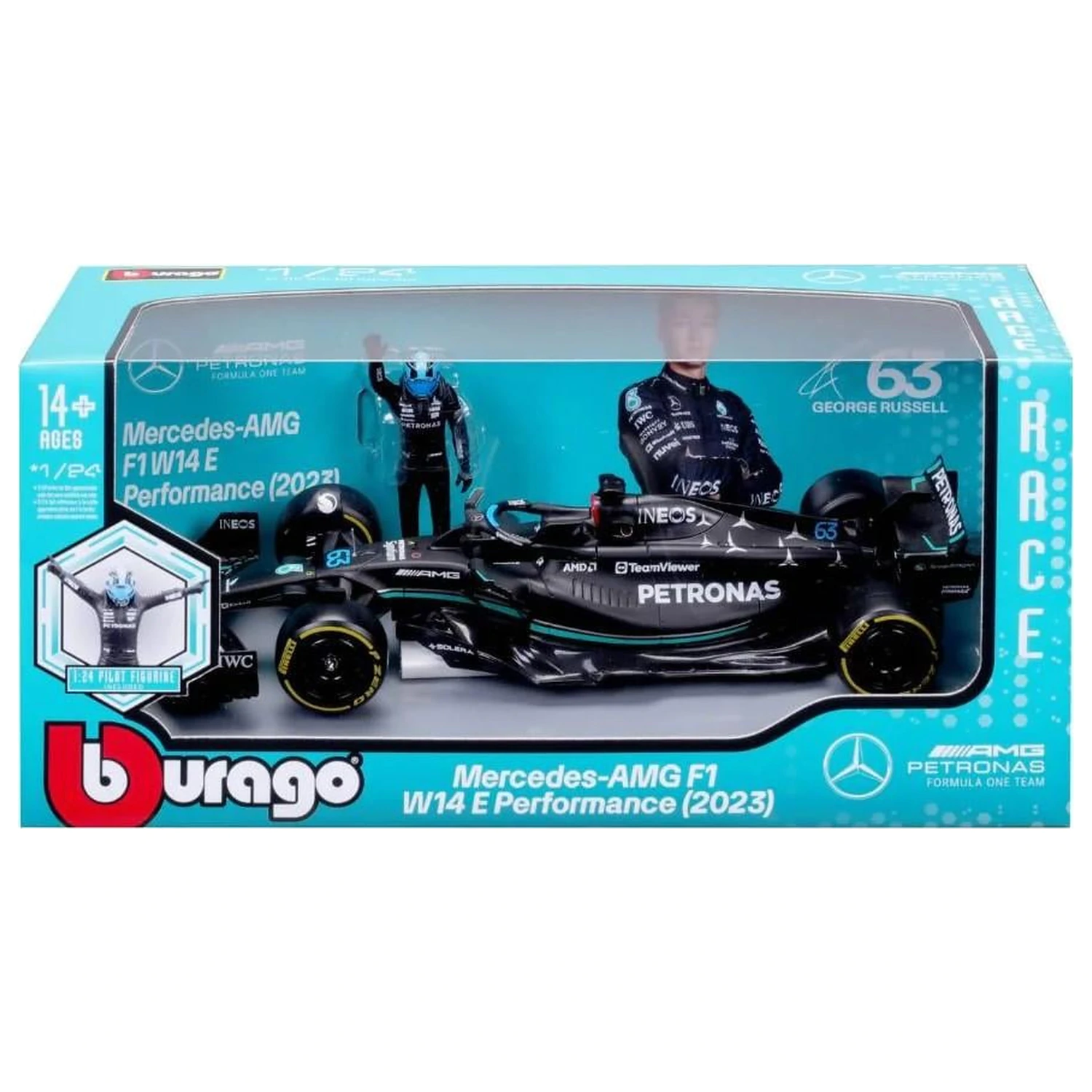 Formula 1 F1 Mercedes W14 E Perf. 2023 Hamilton – Die-cast Model 1/24 termékfotó