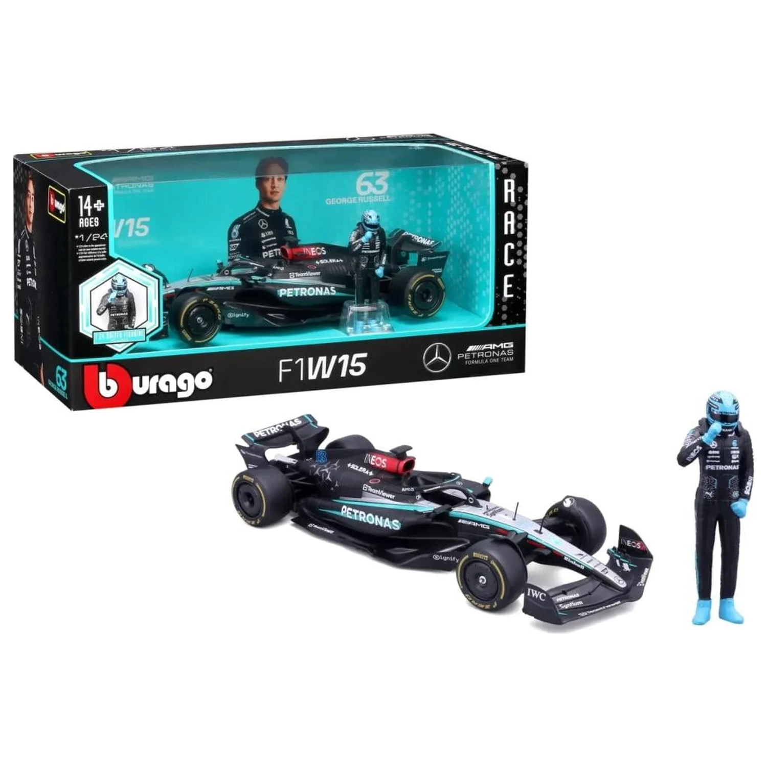 Formula 1 F1 Mercedes W15 E Perf. 2023 Russell Die-cast Model 1/24 termékfotó