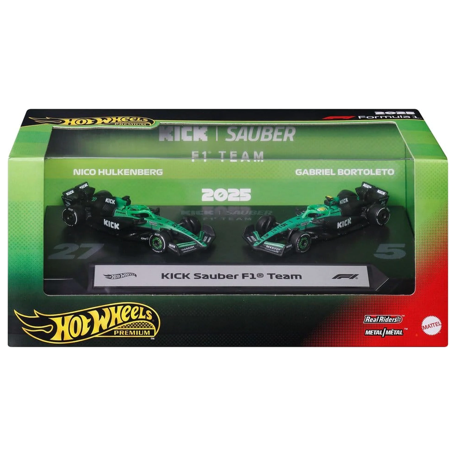Formula 1 Hot Wheels Die-Cast 1/64 KICK Sauber Team 2 db-os autó csomag termékfotó
