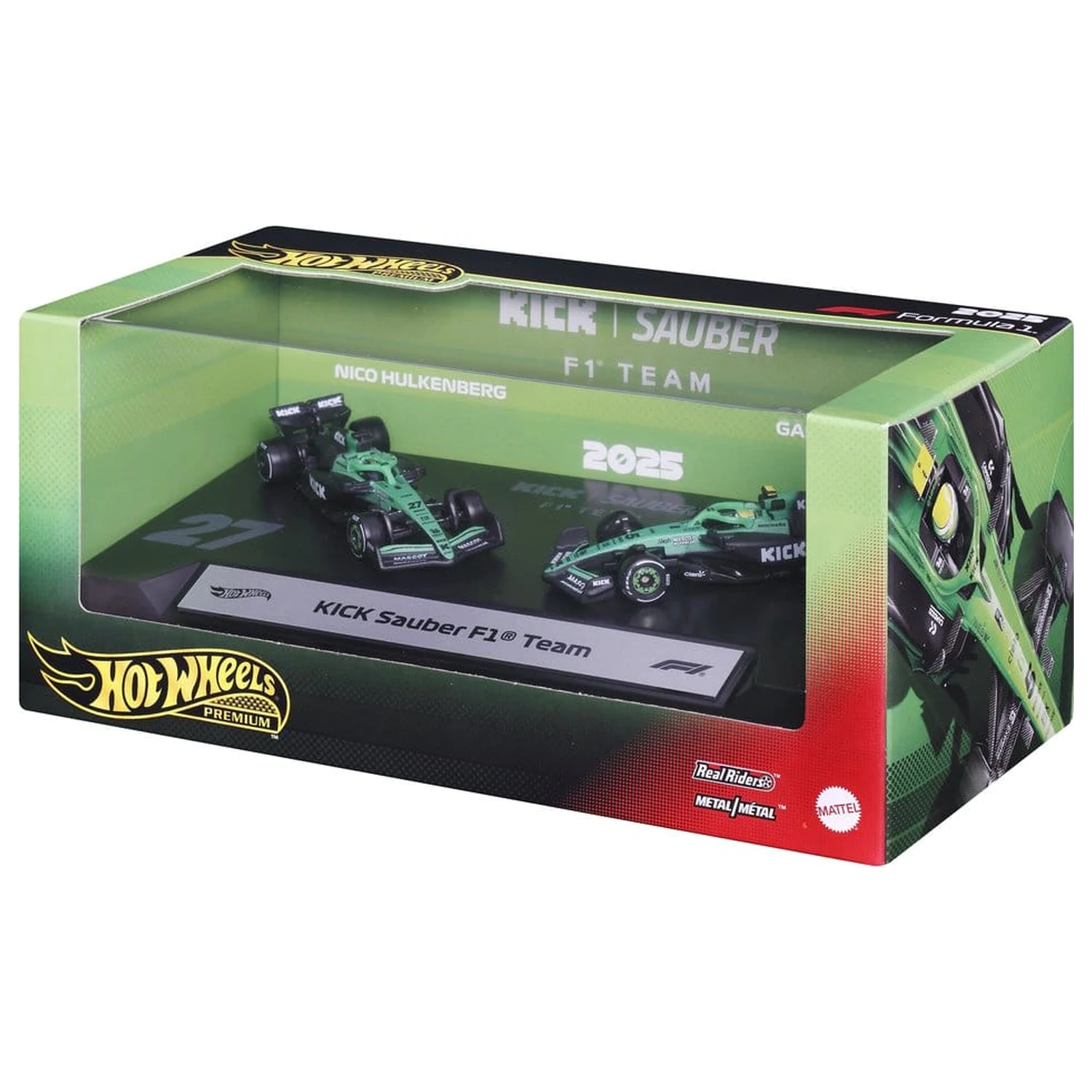 Formula 1 Hot Wheels Die-Cast 1/64 KICK Sauber Team 2 db-os autó csomag termékfotó
