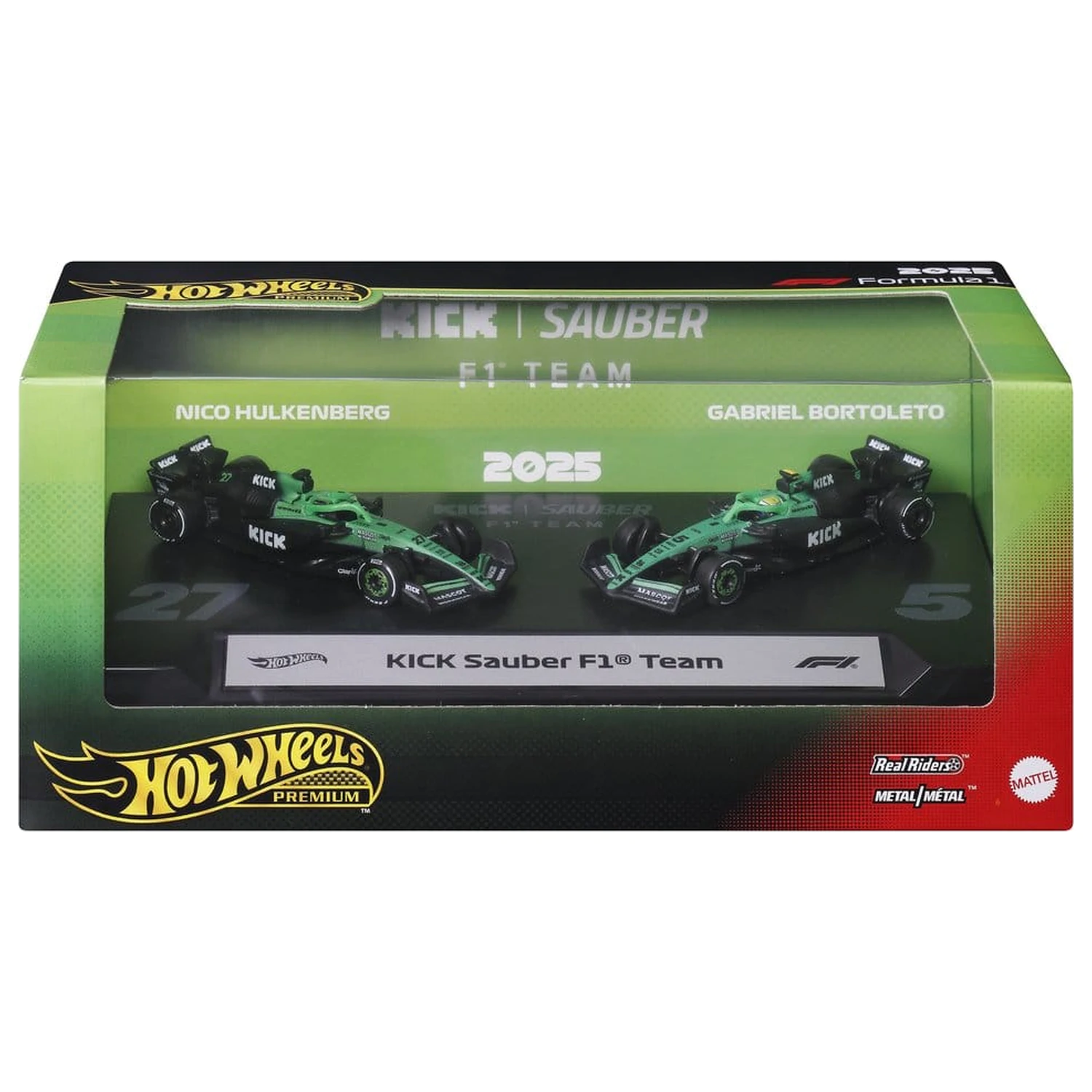 Formula 1 Hot Wheels Die-Cast 1/64 KICK Sauber Team 2 db-os autó csomag termékfotó