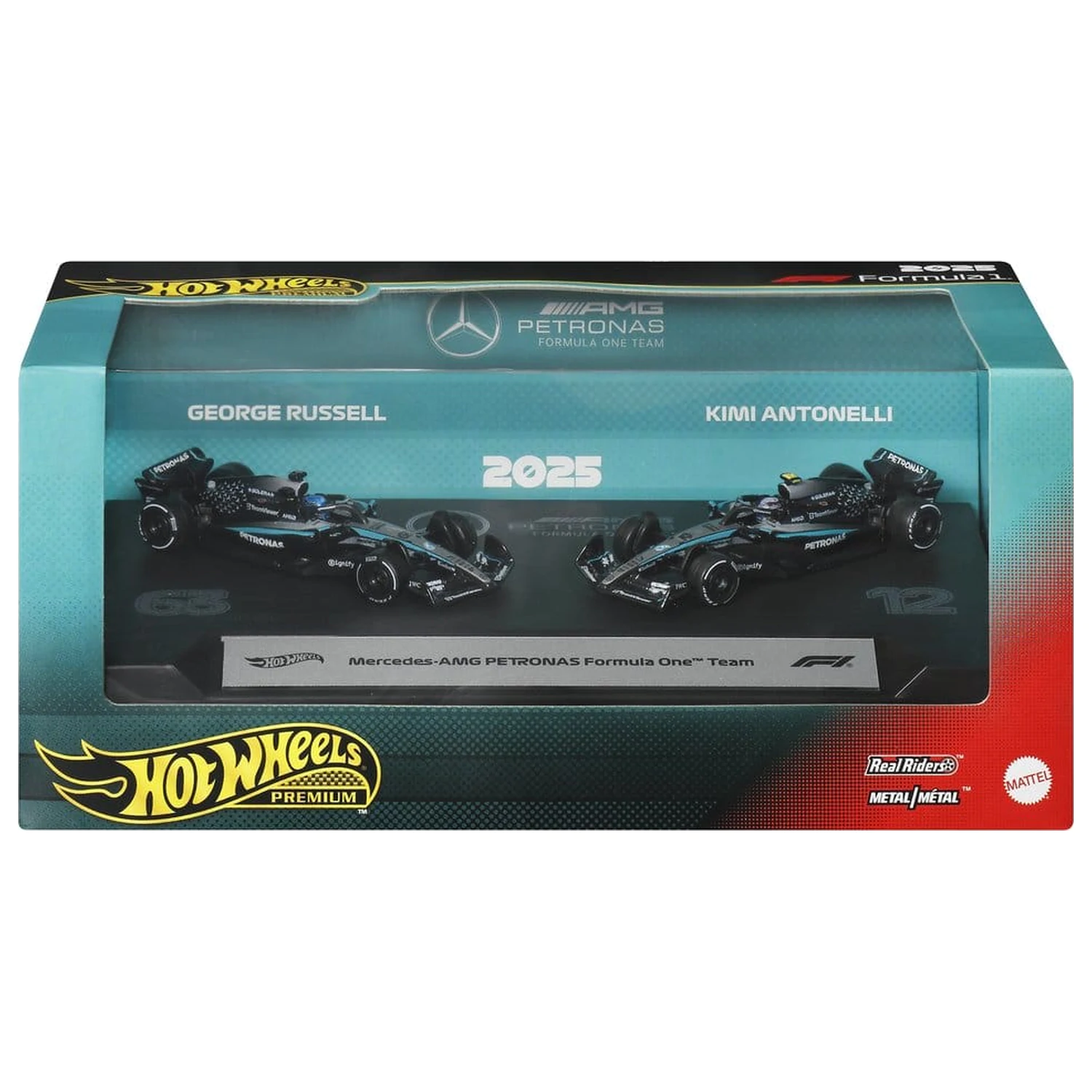 Formula 1 Hot Wheels Die-Cast 1:64 Team Mercedes-AMG PETRONAS 2 db-os jármű csomag termékfotó