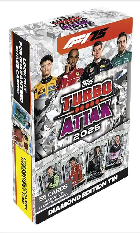 Formula 1 Turbo Attax TCG 2025 F1 Mega Tin Diamond Edition német nyelvű termékfotó