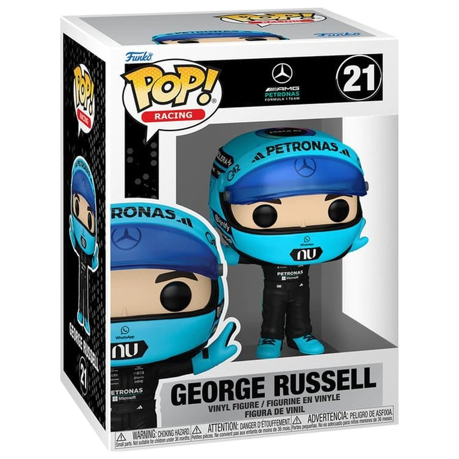 Formular 1 Funko POP! Racing Vinyl figura Mercedes Benz - George Russell (T-Pose) 9 cm termékfotó