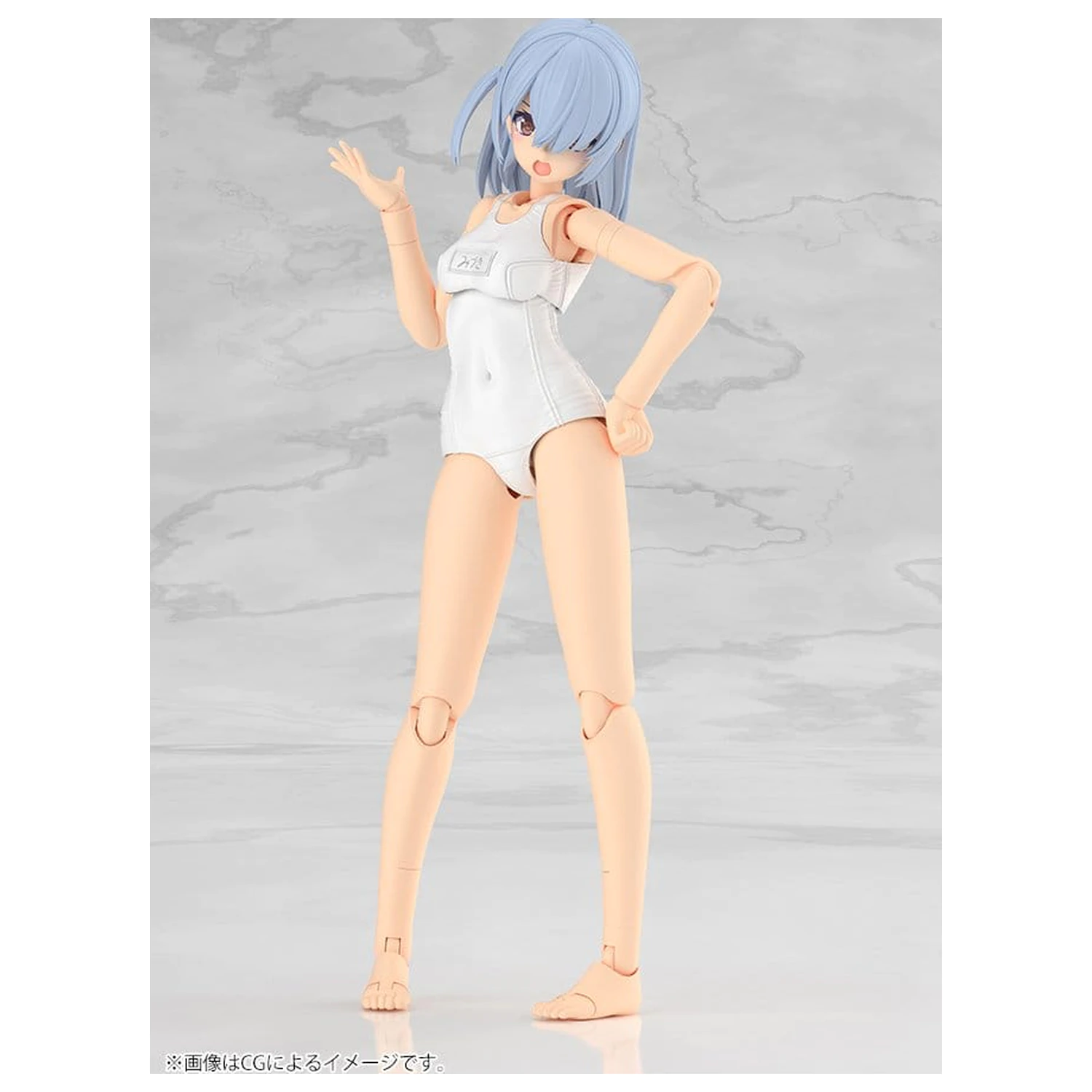 Frame Arms Girl Műanyag modell készlet Mizuki School Swimsuits White Ver. 16 cm termékfotó