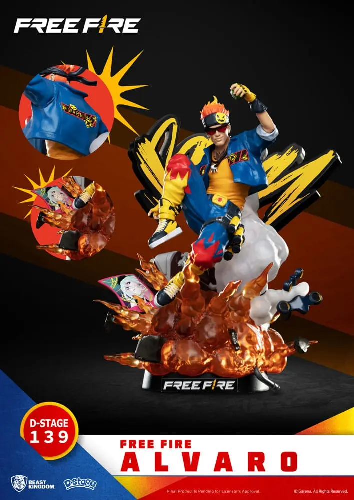Free Fire Diorama Stage Alvaro szobor figura 15 cm termékfotó