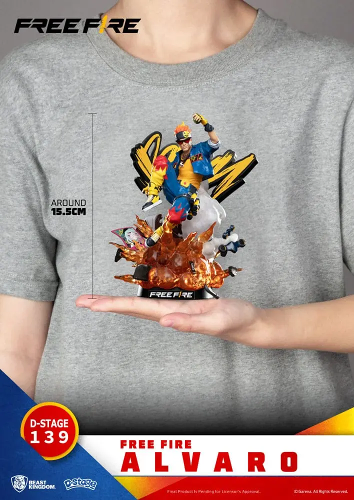 Free Fire Diorama Stage Alvaro szobor figura 15 cm termékfotó