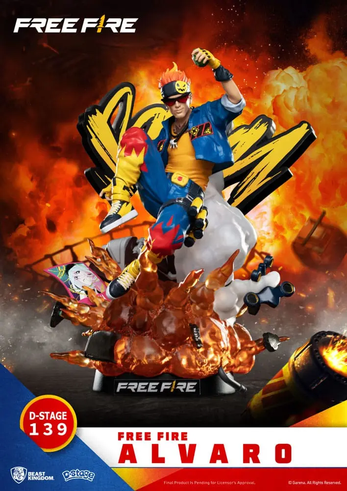 Free Fire Diorama Stage Alvaro szobor figura 15 cm termékfotó