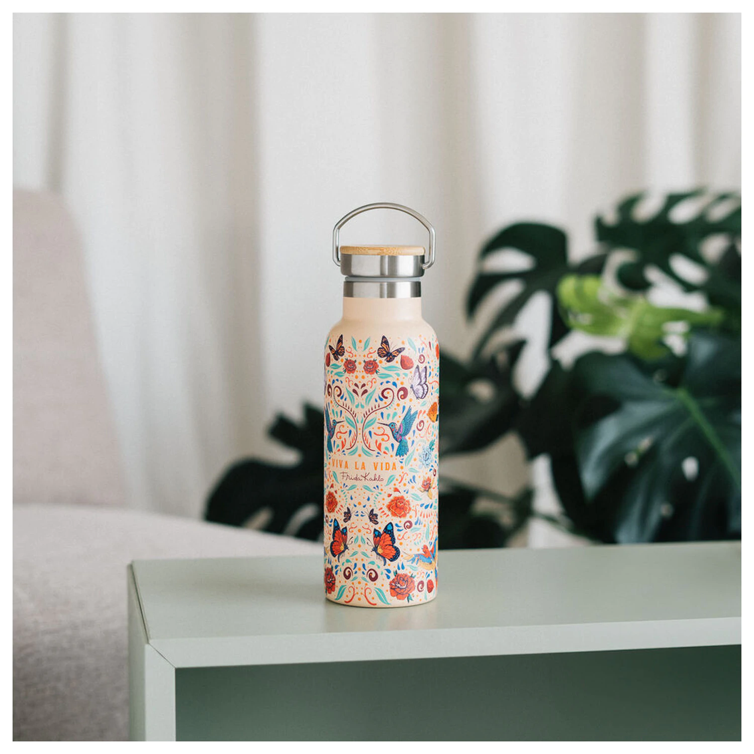 Frida Kahlo Long Live Life rozsdamentes acél palack kulacs 500ml termékfotó